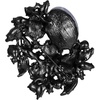 image:imageEVER FAITH Rhinestone Crystal Party Flower Leaf Vine BroochBlack BlackTone