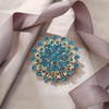 image:imageEVER FAITH Womens Austrian Crystal Elegant Flower Leaf Bridal Corsage Brooch PinBlue