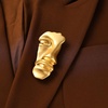 image:imageFigure Face Mask Brooch  Vintage Minimalist Metal Brooches Women Mengold