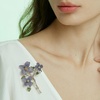 image:imageForget me not Flower Brooch Handmade Gold Thread Embroidered and handDrip Enamel leaf Gradient Botanical Floral Brooch pins for women SHES FREE STYLE JUST FOR YOU Bencao Gangmu SeriesVintage Plant JewelryM