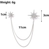 image:imageGold Crystal Star Chain Tassel Brooch Pin for Women MenGlitter Rhinestone Lapel Pins Dress Suit AccessoriesSilver Wedding Anniversary Fringe BroochSilver