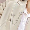 image:imageGold Crystal Star Chain Tassel Brooch Pin for Women MenGlitter Rhinestone Lapel Pins Dress Suit AccessoriesSilver Wedding Anniversary Fringe BroochSilver