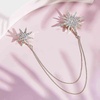image:imageGold Crystal Star Chain Tassel Brooch Pin for Women MenGlitter Rhinestone Lapel Pins Dress Suit AccessoriesSilver Wedding Anniversary Fringe BroochSilver