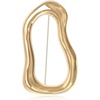 image:imageGold Statement Simple Hollow Brooch Pin for Women Vintage Unique Hammered Irregular Geometric Brooch Suit Costume Chest Accessories Y2K Jewelry GiftGold Oval