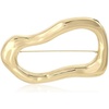 image:imageGold Statement Simple Hollow Brooch Pin for Women Vintage Unique Hammered Irregular Geometric Brooch Suit Costume Chest Accessories Y2K Jewelry GiftGold Oval