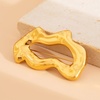 image:imageGold Statement Simple Hollow Brooch Pin for Women Vintage Unique Hammered Irregular Geometric Brooch Suit Costume Chest Accessories Y2K Jewelry GiftGold