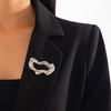 image:imageGold Statement Simple Hollow Brooch Pin for Women Vintage Unique Hammered Irregular Geometric Brooch Suit Costume Chest Accessories Y2K Jewelry GiftSilver