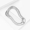 image:imageGold Statement Simple Hollow Brooch Pin for Women Vintage Unique Hammered Irregular Geometric Brooch Suit Costume Chest Accessories Y2K Jewelry GiftSilver Oval