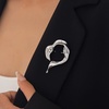image:imageGold Statement Simple Hollow Brooch Pin for Women Vintage Unique Hammered Irregular Geometric Brooch Suit Costume Chest Accessories Y2K Jewelry GiftSilver1