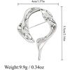 image:imageGold Statement Simple Hollow Brooch Pin for Women Vintage Unique Hammered Irregular Geometric Brooch Suit Costume Chest Accessories Y2K Jewelry GiftSilver1