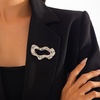 image:imageGold Statement Simple Hollow Brooch Pin for Women Vintage Unique Hammered Irregular Geometric Brooch Suit Costume Chest Accessories Y2K Jewelry GiftSilver
