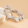 image:imageGold Statement Simple Hollow Brooch Pin for Women Vintage Unique Hammered Irregular Geometric Brooch Suit Costume Chest Accessories Y2K Jewelry GiftSilver