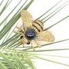 image:imageHoney Bee Brooches Crystal Insect Themed Bee Brooch Animal Fashion Shell Pearl Brooch Pin Gold ToneMulticolored black