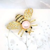 image:imageHoney Bee Brooches Crystal Insect Themed Bee Brooch Animal Fashion Shell Pearl Brooch Pin Gold TonePink pearl