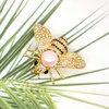 image:imageHoney Bee Brooches Crystal Insect Themed Bee Brooch Animal Fashion Shell Pearl Brooch Pin Gold TonePink pearl