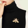 image:imageHoney Bee Brooches Crystal Insect Themed Bee Brooch Animal Fashion Shell Pearl Brooch Pin Gold TonePink pearl