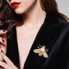 image:imageHoney Bee Brooches Crystal Insect Themed Bee Brooch Animal Fashion Shell Pearl Brooch Pin Gold TonePink pearl