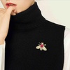 image:imageHoney Bee Brooches Crystal Insect Themed Bee Brooch Animal Fashion Shell Pearl Brooch Pin Gold ToneRed pearl