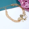 image:imageHoney Bee Brooches Crystal Insect Themed Bee Brooch Animal Fashion Shell Pearl Brooch Pin Gold ToneWhite Pearl Chain