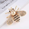 image:imageHoney Bee Brooches Crystal Insect Themed Bee Brooch Animal Fashion Shell Pearl Brooch Pin Gold Tonegold pearl