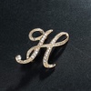 image:imageLetter Brooch Pins Initial Rhinestone Brooch for Women Crafts Gold AZGRH