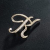 image:imageLetter Brooch Pins Initial Rhinestone Brooch for Women Crafts Gold AZGRK