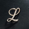 image:imageLetter Brooch Pins Initial Rhinestone Brooch for Women Crafts Gold AZGRL