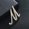 image:imageLetter Brooch Pins Initial Rhinestone Brooch for Women Crafts Gold AZGRM