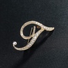 image:imageLetter Brooch Pins Initial Rhinestone Brooch for Women Crafts Gold AZGRT