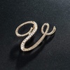 image:imageLetter Brooch Pins Initial Rhinestone Brooch for Women Crafts Gold AZGRV