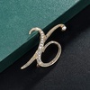 image:imageLetter Brooch Pins Initial Rhinestone Brooch for Women Crafts Gold AZGRX