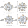 image:imageLot 12pcs Assorted Crystal Rhinestone Flower Brooch Pin Set for Women DIY Bridal Wedding Bouquet KitGold Plated  12pcs