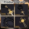 image:imageOutus Car Rosary Rearview Vehicle Mirror Beads Catholic for Women Black Rosary for Men Cross for Car Mirror Hanging Medal Cross Saint for Auto Decors Christian Gift