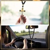 image:imageOutus Car Rosary Rearview Vehicle Mirror Beads Catholic for Women Black Rosary for Men Cross for Car Mirror Hanging Medal Cross Saint for Auto Decors Christian Gift