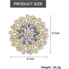 image:imageQCWN Large Flower Brooches and Pins for Women Vintage Rhinestone Sunflower Brooch Costume Jewelry Lapel Hat Pins for Wedding Dresses Bouquet Gifts1Pcs Light Blue Snowflake