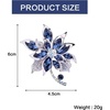 image:imageQCWN Large Flower Brooches and Pins for Women Vintage Rhinestone Sunflower Brooch Costume Jewelry Lapel Hat Pins for Wedding Dresses Bouquet Gifts1Pcs Navy Blue Flower