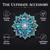 image:imageQCWN Large Flower Brooches and Pins for Women Vintage Rhinestone Sunflower Brooch Costume Jewelry Lapel Hat Pins for Wedding Dresses Bouquet Gifts1Pcs Teal Blue