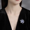 image:imageQCWN Large Flower Brooches and Pins for Women Vintage Rhinestone Sunflower Brooch Costume Jewelry Lapel Hat Pins for Wedding Dresses Bouquet Gifts1Pcs Navy Blue Flower