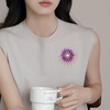 image:imageQCWN Large Flower Brooches and Pins for Women Vintage Rhinestone Sunflower Brooch Costume Jewelry Lapel Hat Pins for Wedding Dresses Bouquet Gifts1Pcs Purple Sunflower