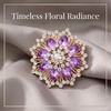 image:imageQCWN Large Flower Brooches and Pins for Women Vintage Rhinestone Sunflower Brooch Costume Jewelry Lapel Hat Pins for Wedding Dresses Bouquet Gifts1Pcs Lavender Purple