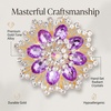 image:imageQCWN Large Flower Brooches and Pins for Women Vintage Rhinestone Sunflower Brooch Costume Jewelry Lapel Hat Pins for Wedding Dresses Bouquet Gifts1Pcs Lavender Purple