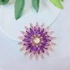 image:imageQCWN Large Flower Brooches and Pins for Women Vintage Rhinestone Sunflower Brooch Costume Jewelry Lapel Hat Pins for Wedding Dresses Bouquet Gifts1Pcs Purple Sunflower