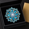 image:imageQCWN Large Flower Brooches and Pins for Women Vintage Rhinestone Sunflower Brooch Costume Jewelry Lapel Hat Pins for Wedding Dresses Bouquet Gifts1Pcs Teal Blue