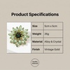 image:imageQCWN Large Flower Brooches and Pins for Women Vintage Rhinestone Sunflower Brooch Costume Jewelry Lapel Hat Pins for Wedding Dresses Bouquet Gifts1Pcs Olive Green