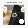 image:imageQCWN Large Flower Brooches and Pins for Women Vintage Rhinestone Sunflower Brooch Costume Jewelry Lapel Hat Pins for Wedding Dresses Bouquet Gifts1Pcs Olive Green