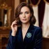 image:imageQCWN Large Flower Brooches and Pins for Women Vintage Rhinestone Sunflower Brooch Costume Jewelry Lapel Hat Pins for Wedding Dresses Bouquet Gifts1Pcs Teal Blue