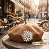 image:imageQCWN Large Flower Brooches and Pins for Women Vintage Rhinestone Sunflower Brooch Costume Jewelry Lapel Hat Pins for Wedding Dresses Bouquet Gifts4Pcs Rose Gold Tone