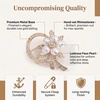 image:imageQCWN Large Flower Brooches and Pins for Women Vintage Rhinestone Sunflower Brooch Costume Jewelry Lapel Hat Pins for Wedding Dresses Bouquet Gifts4Pcs Rose Gold Tone