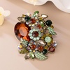 image:imageSELOVO Rhinestone Glitter Flower Brooch Pin Jewelry Scarf Accessory Vintage Gold ToneBrown