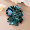 image:imageSELOVO Rhinestone Glitter Flower Brooch Pin Jewelry Scarf Accessory Vintage Gold ToneLight Blue